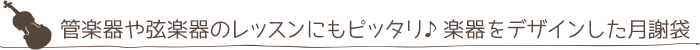 管楽器や弦楽器のレッスンにもピッタリ♪楽器をデザインした月謝袋
