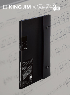 KING JIM × Prima Gakki クリアーファイル カキコ（ジャバラタイプ）Black in Black